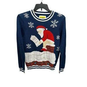 Tipsy Elves Men's Medium Ugly Christmas Sweater Long Sleeve Santa Funny Seasonal